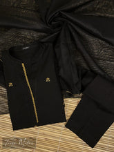 Black 3pc Embroidered Lawn