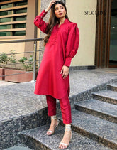 Maroon 2pc “SILK LUXE” FLAT 40% OFF