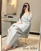 Silver “ Raw silk”