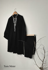 Black 2pc Emb "Lawn"