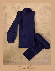 Blue 2pc “Silk Luxe” FLAT 40% OFF