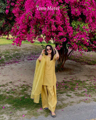Gold Puff“ Raw silk”
