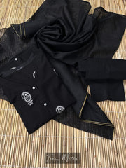 Black 3pc Khaddar