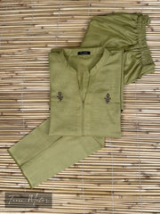 Green 2pc Khaddar